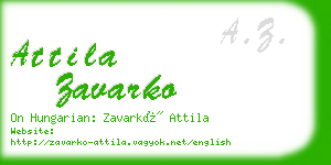 attila zavarko business card